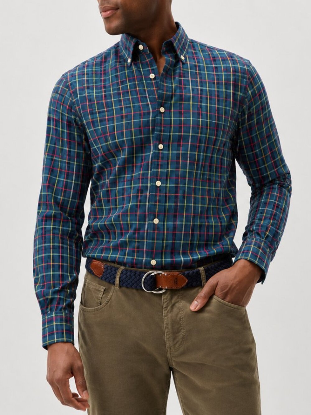 J.Crew Factory Flex Washed Plaid Button Down Shirt Slim Fit XL NWT